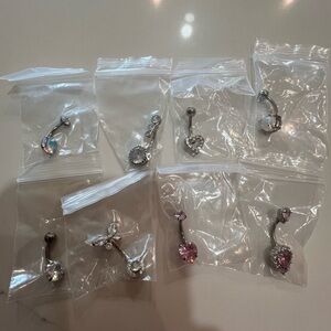 NEW Set of Belly Button Rings with Gemstones